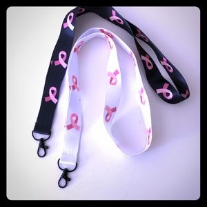 2 piece Pink & Black Lanyard